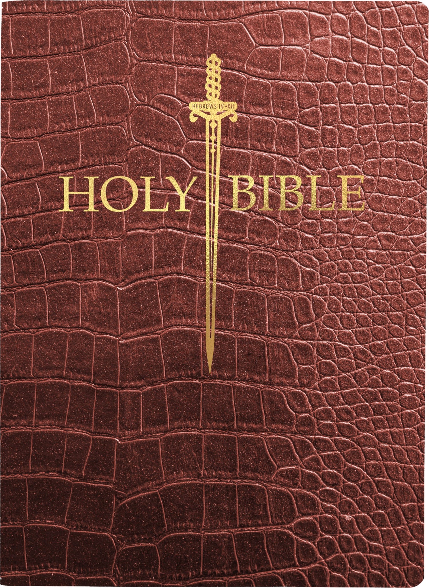 KJV Sword Bible Large Print-Walnut Alligator Bonded Leather Indexed
