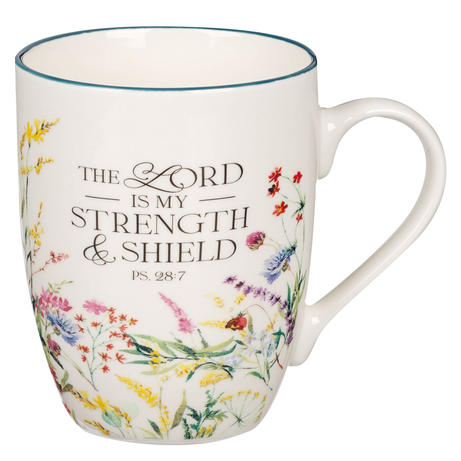 Mug-Budget-Multi Floral-Lord Is My Strength-Ps. 28:7