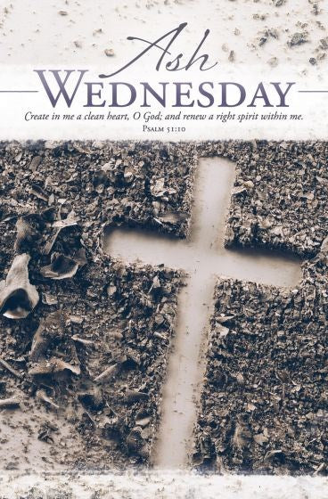 Bulletin-Ash Wednesday: Create In Me A Clean Heart (Psalm 51:10  KJV) (Pack Of 100)