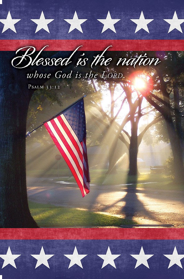 Bulletin-Blessed Is The Nation Whose God Is The Lord (Psalm 33:12) (Pack Of 100)